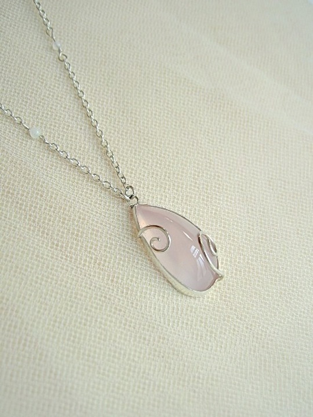 Rose quartz necklace - 项链 - 宝石 粉红色