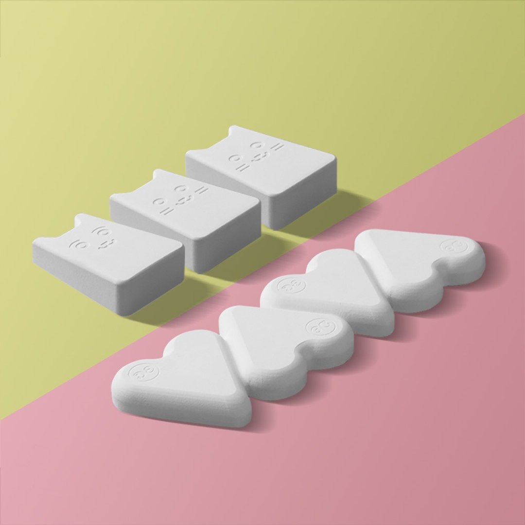 dry 圭藻土干燥块-我爱毛小孩组(三小白/心心相连) - 厨房用具 - 其他材质 白色