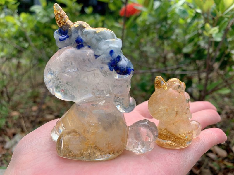 买大送迷你区丨大只独角兽水晶奥冈 赠迷你独角兽丨好运独角兽丨 - 玩偶/公仔 - 水晶 多色