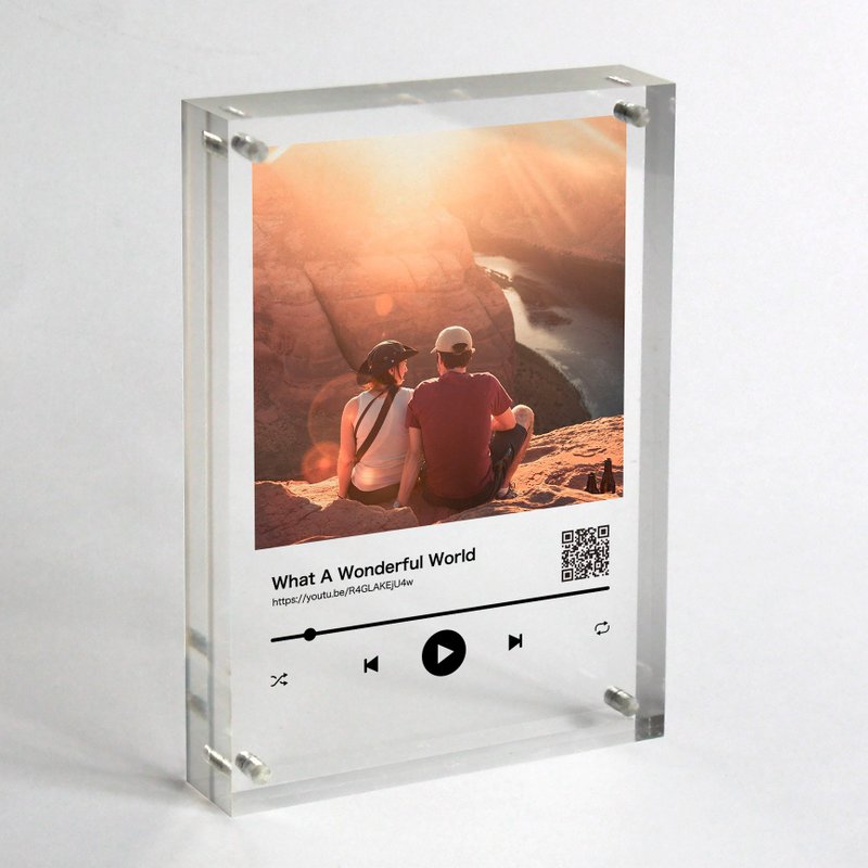 定制化情侣朋友旅行相片 歌曲或录音相框 送女友 生日 周年礼物 - 摆饰 - 压克力 