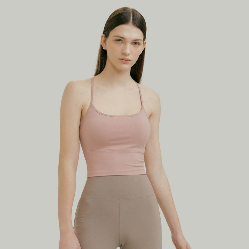Front2line Lycra Dina 瑜珈短背心 裸粉色 FCWSBT002PNK - 女装瑜珈服 - 尼龙 粉红色