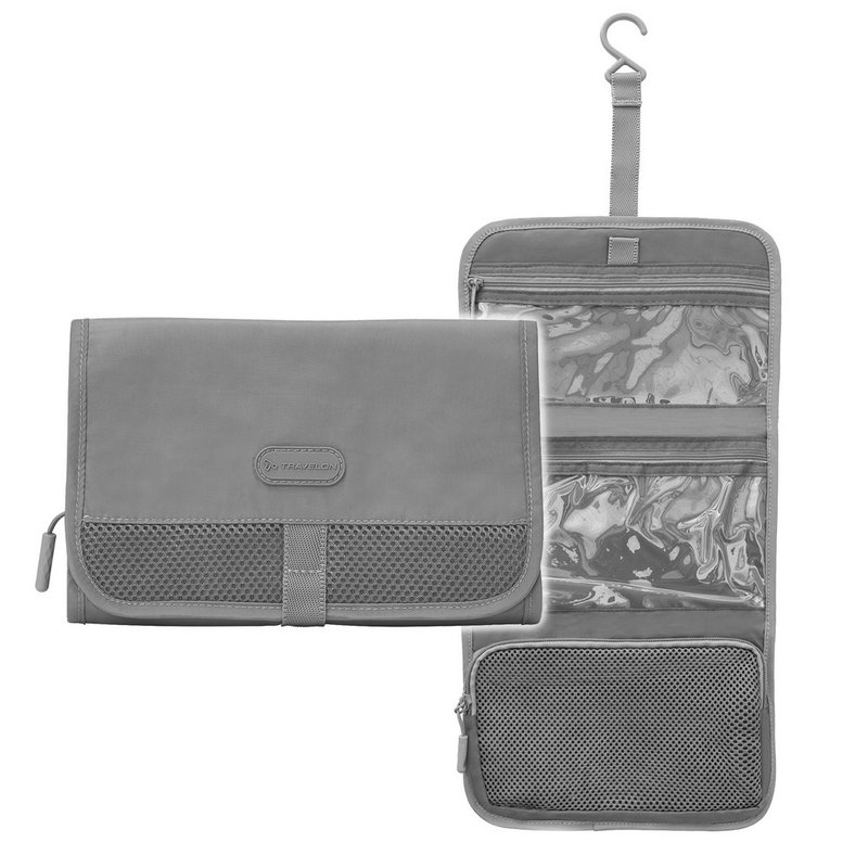 【TRAVELON】Pi挂式盥洗化妆包(石墨灰) | 盥洗包 旅行小包 - 化妆包/杂物包 - 聚酯纤维 灰色