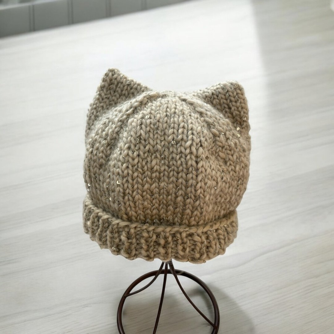 Handmade 猫耳帽  日本毛线编织帽 - 帽子 - 羊毛 