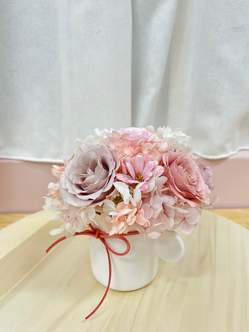 【定制】永生桌花 / 毕德迈尔永生桌花/圆形永生小盆花/小圆桌花 - 干燥花/捧花 - 植物．花 