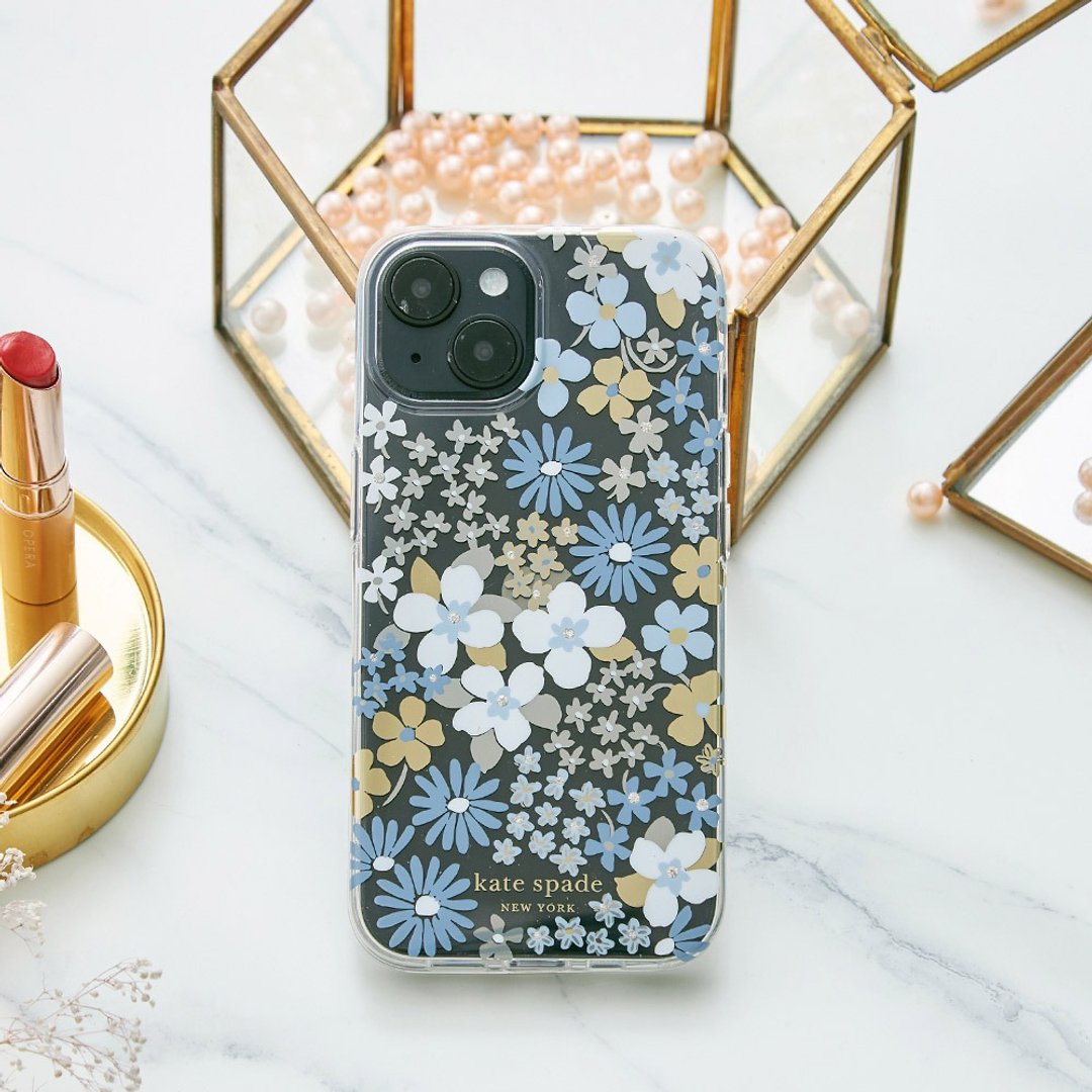【kate spade】iPhone 14 系列 精品手机壳 夏日花海 - 手机壳/手机套 - 塑料 透明