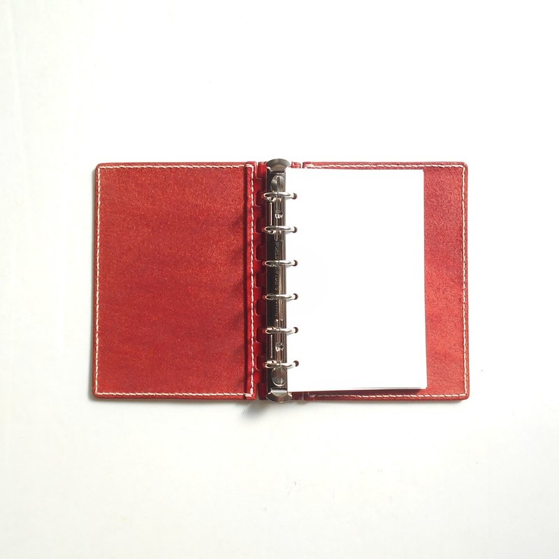 Pocket (Mini 6 穴) 组织者 皮革铰链系统手帐 Red - 笔记本/手帐 - 真皮 红色