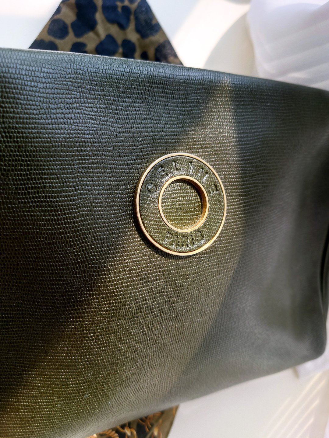 中古包 CELINE 金环化妆包链条包单肩包斜背包斜背包斜背袋手拿包 - 侧背包/斜挎包 - 真皮 绿色