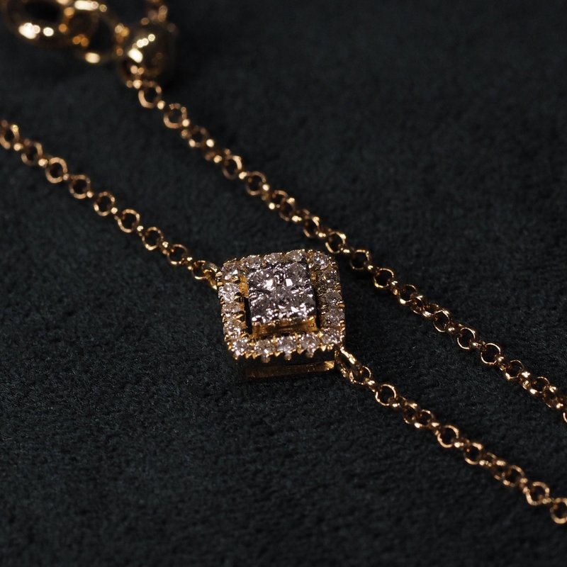 18K金珍贵的钻石手链 18K Gold The Precious Diamond Bracelet - 手链/手环 - 贵金属 