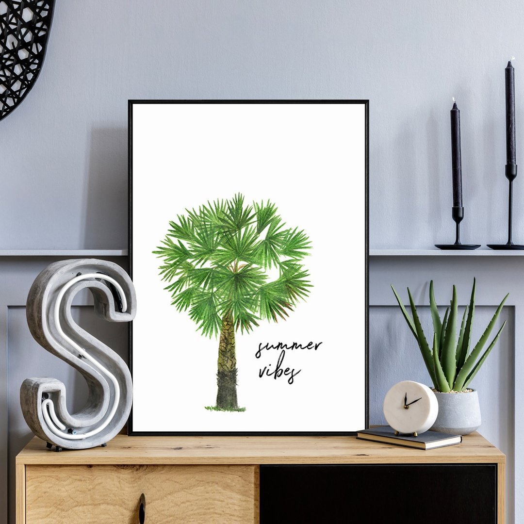 夏季–热带小树－画/小孩房布置/旅店挂画/走廊挂画/植物/夏日风 - 海报/装饰画/版画 - 棉 多色