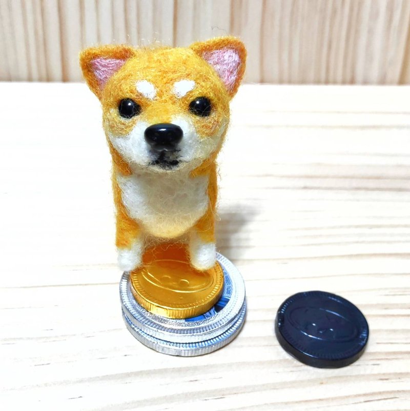 订制柴犬 站姿-羊毛毡摆饰 - 其他 - 羊毛 咖啡色