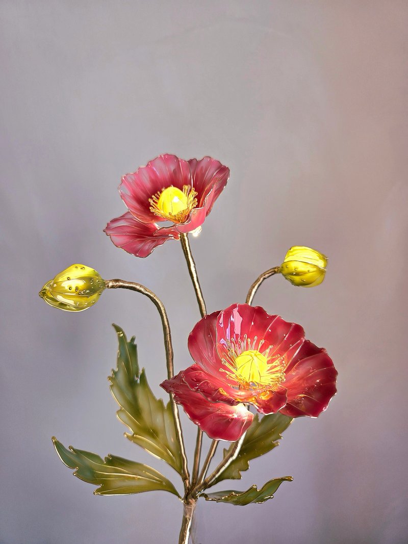 【诞生花灯】5月・虞美人。小夜灯。生日礼物 - 灯具/灯饰 - 树脂 