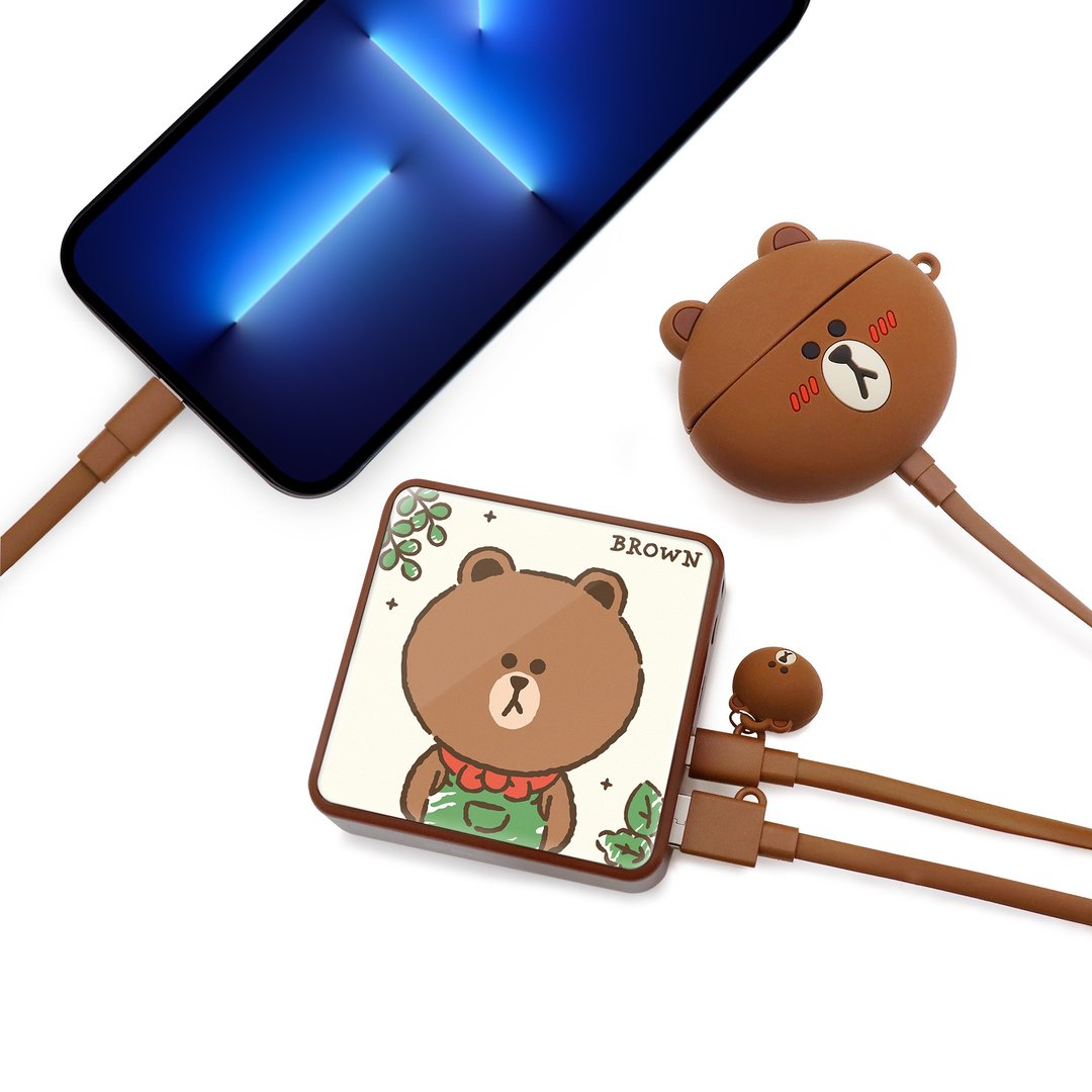 GARMMA LINE FRIENDS 玻璃镜面PD快充行动电源 花园熊大 - 充电宝/传输线 - 其他金属 