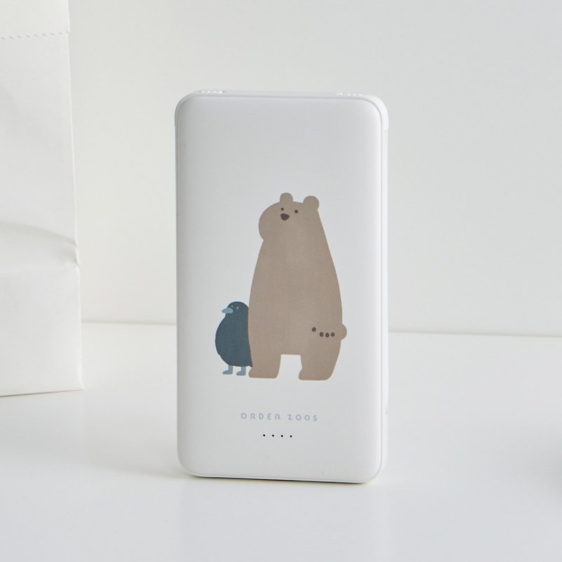 来点动物乌鸦与棕熊双线快充10000mAh行动电源 - 充电宝/传输线 - 塑料 多色