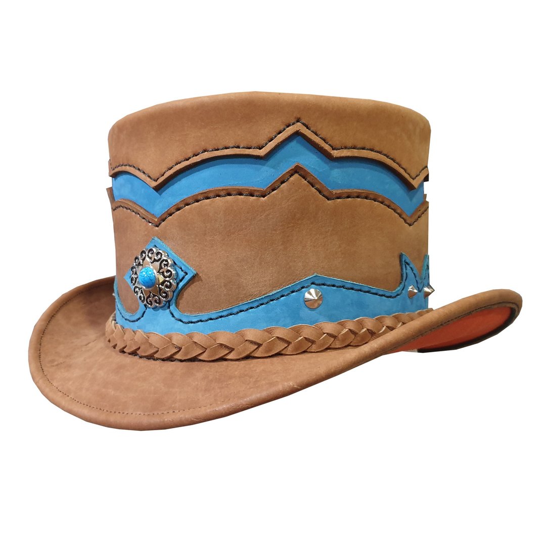 Voodoo Hatter El Dorado Double Crowned Top Hat Brown - 帽子 - 真皮 咖啡色