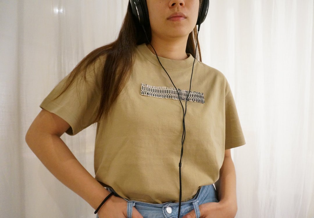 //黑白两道// 手织质感日常独特素色T-shirt - 中性连帽卫衣/T 恤 - 棉 卡其色