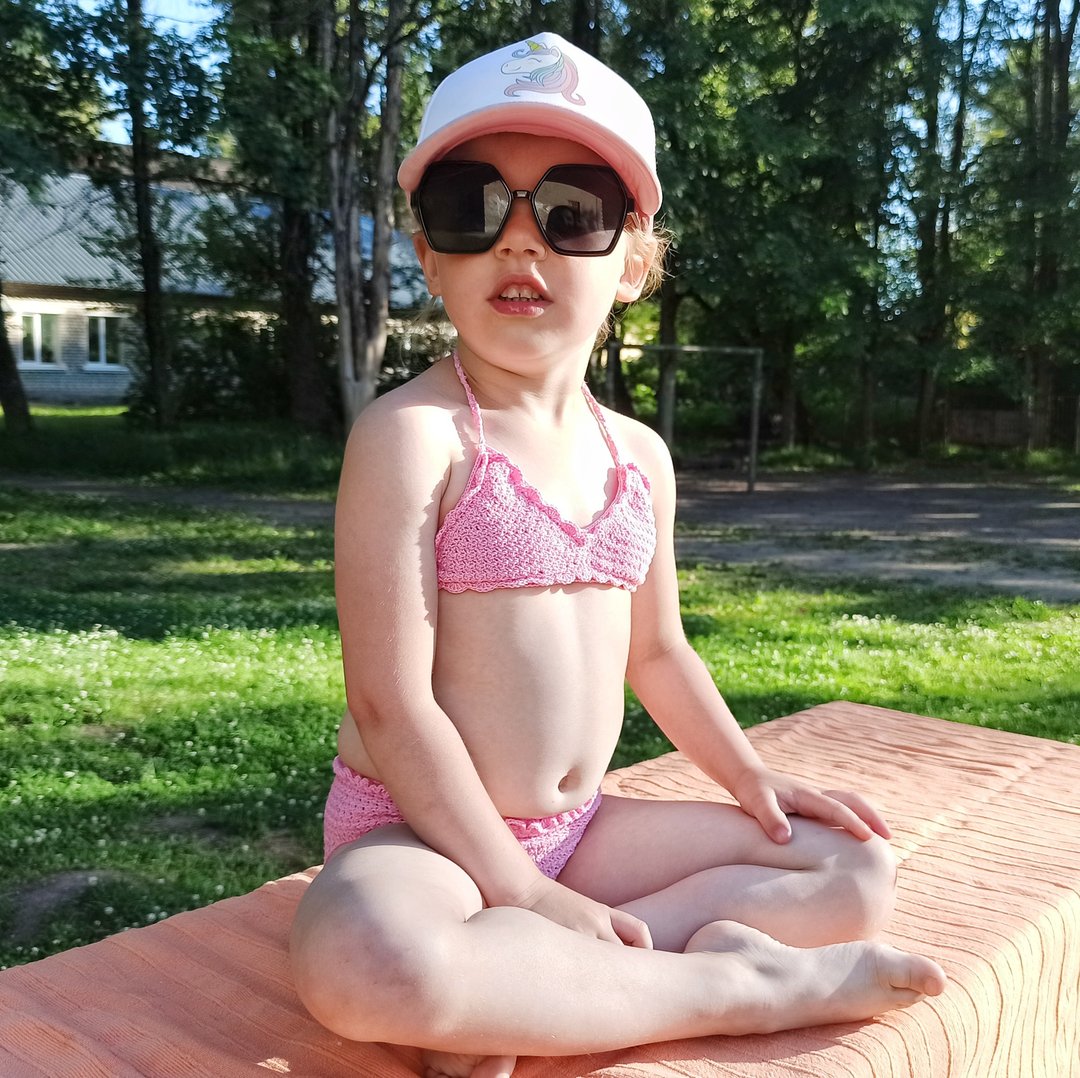 Swimsuit for girl 100% natural material - 满月礼盒 - 棉 粉红色