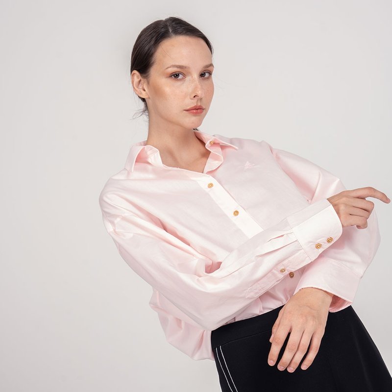 BASIC // pink // women oversized shirt - 女装衬衫 - 棉．麻 粉红色