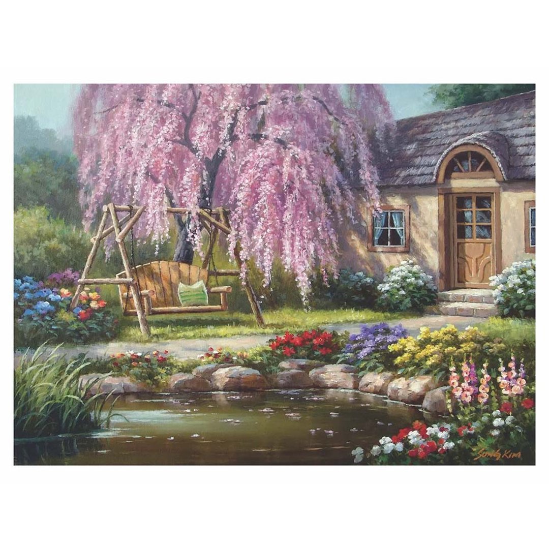 樱花小屋_拼图_1000片 - 拼图 - 纸 