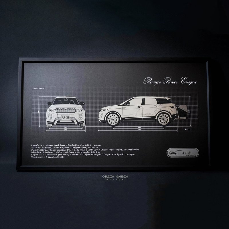 【定制】汽车挂画-车头+车侧款 - 海报/装饰画/版画 - 其他材质 银色