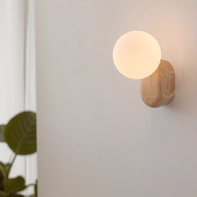 大正复古洋风 北美梣木壁灯 原木 色温三段切换 职人手作 200LW - 灯具/灯饰 - 木头 卡其色