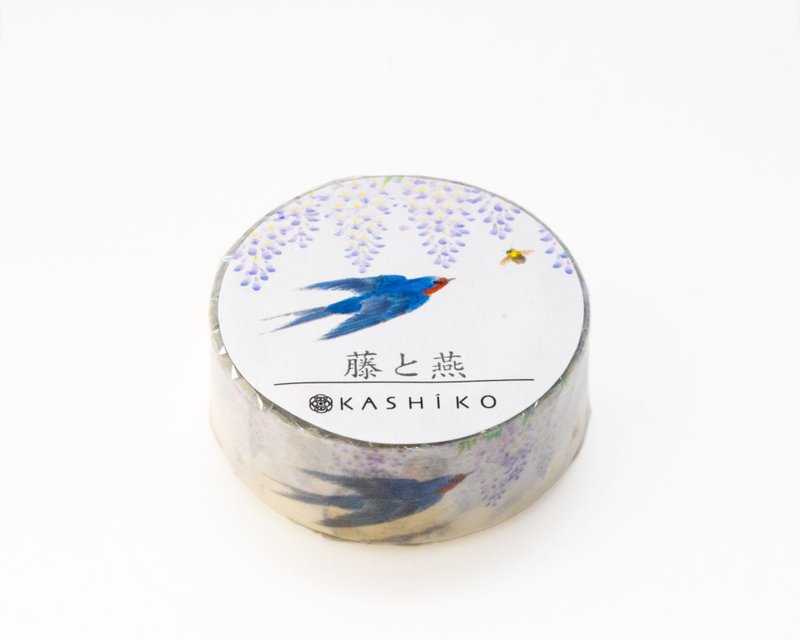 日本进口KASHIKO金泽九谷烧和纸胶带 – 藤与燕 / 河田里美绘 - 纸胶带 - 纸 紫色