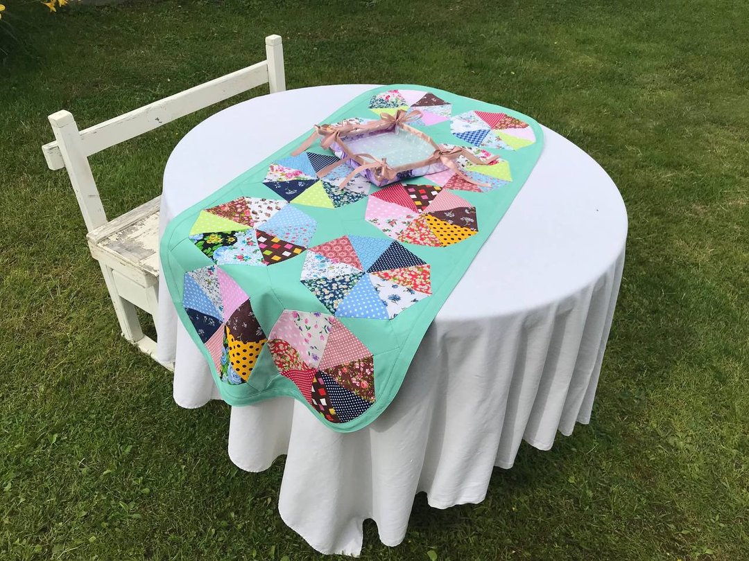 Patchwork Tablecloth Reversible/Spring Table Runner/Flower Tabletop/Dining Cloth - 餐垫/桌巾 - 棉 多色