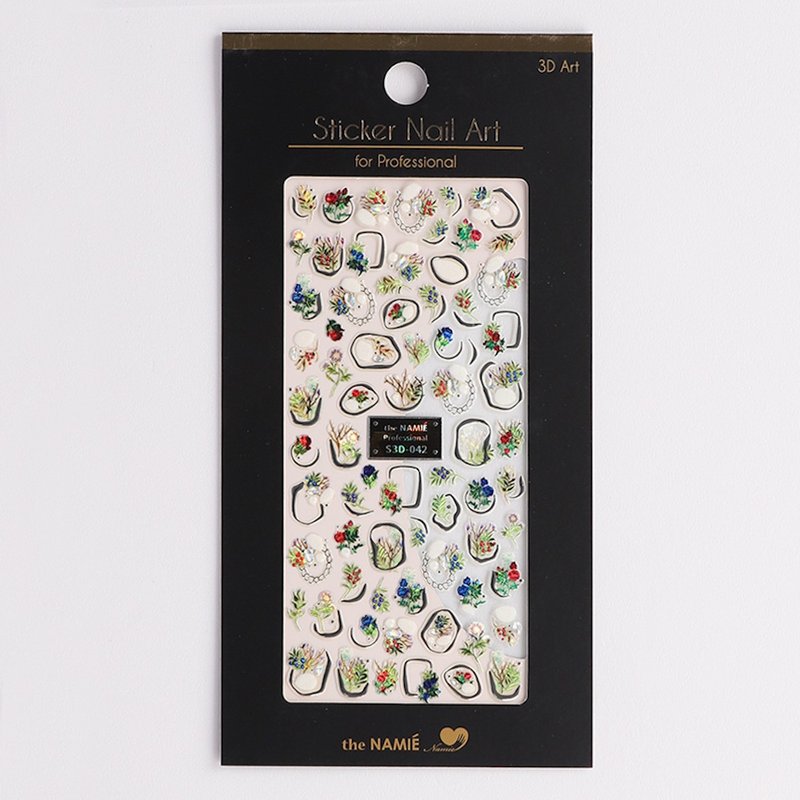 【专业用】美甲贴纸 3D Art 异国花园-银色【韩国制】 - 指甲油/指甲贴 - 纸 金色
