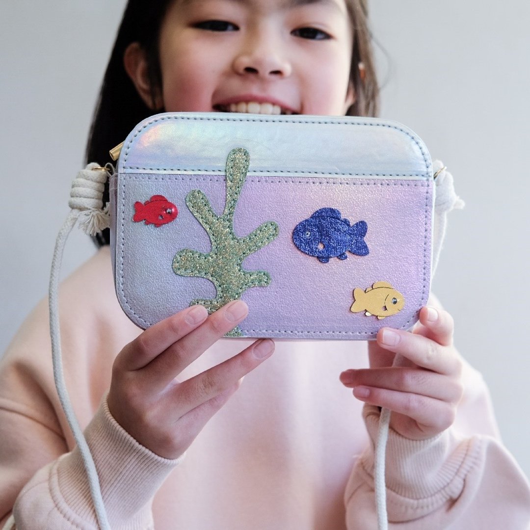 英国Mimi & Lula_SS25_海洋公园_小鱼缸侧背包 - 婴儿饰品 - 聚酯纤维 