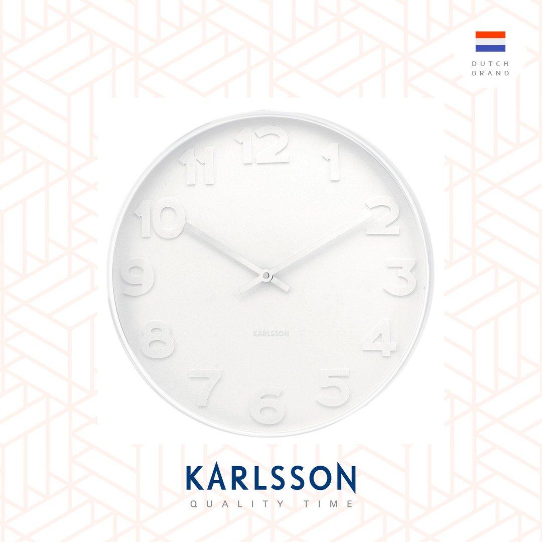 荷兰Karlsson Wall clock 51cm 数字先生全白色挂钟 简约北欧 - 时钟/闹钟 - 其他金属 白色
