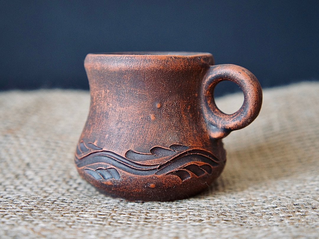 Espresso Cup 100ml, Handmade Pottery Coffee Cup, Coffee Bar Decor, Birthday Gift - 其他杯子 - 陶 咖啡色