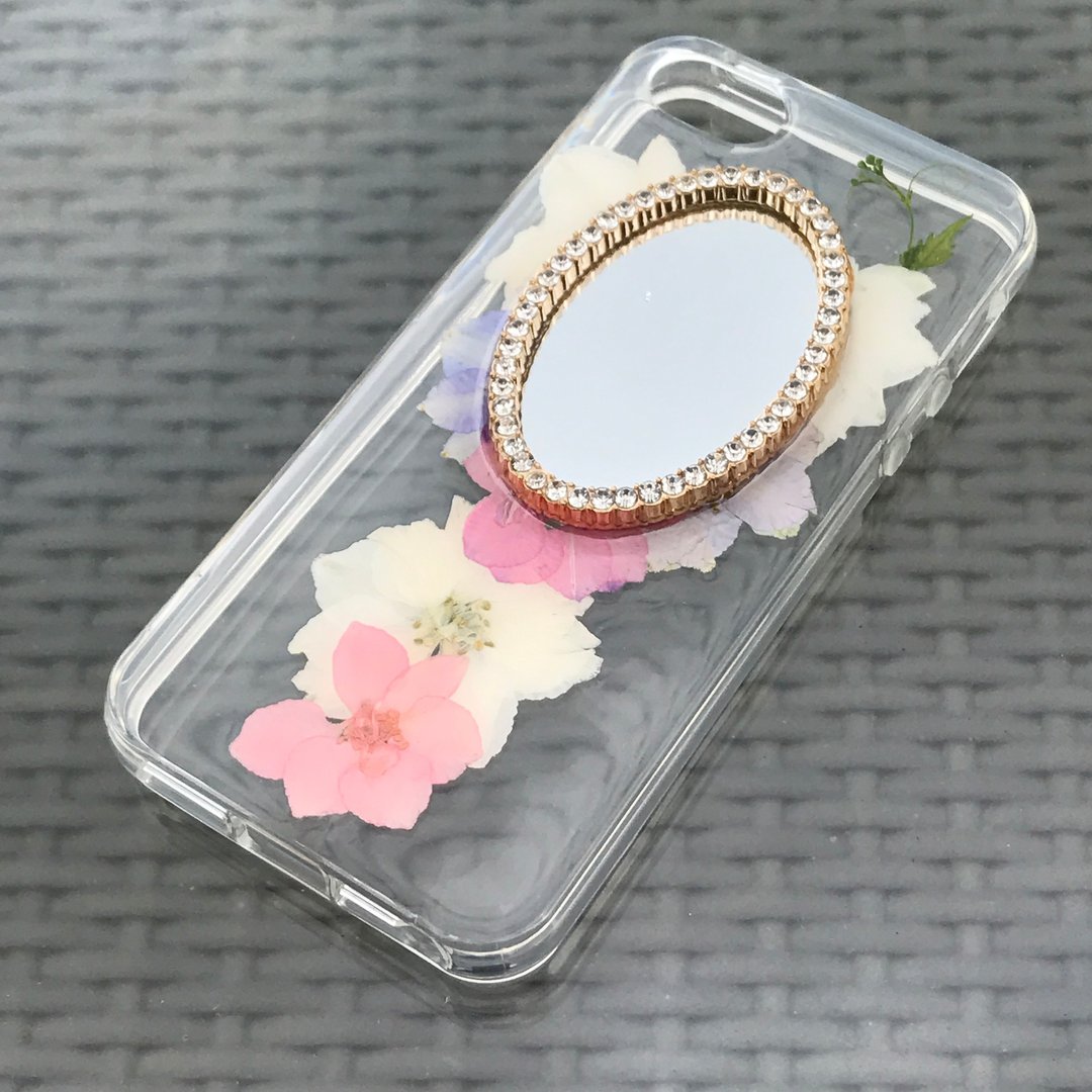 iPhone 4 / 4S 手机壳 Handmade Dry Pressed Flowers Case 押花 干燥花 镜 白 粉红压花 003 - 手机壳/手机套 - 植物．花 多色