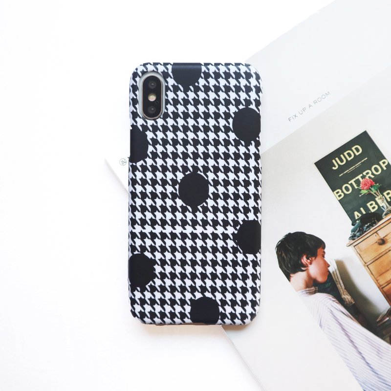 千鸟格圆点点手机壳 - 手机壳/手机套 - 塑料 黑色