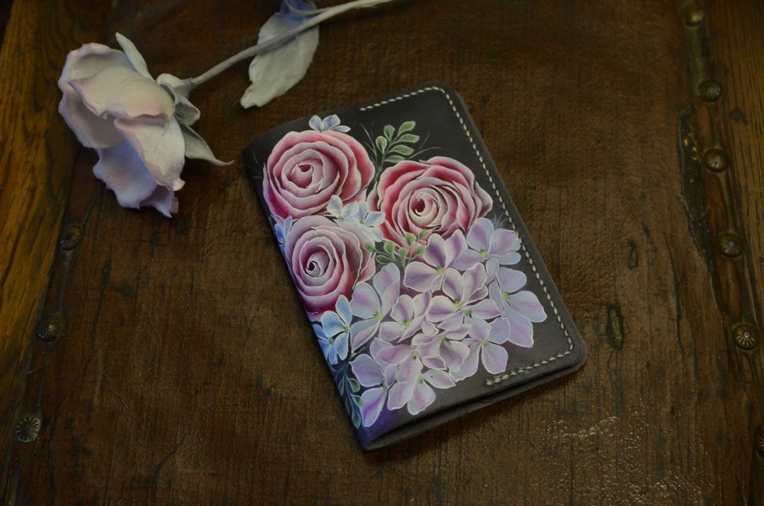 Grey leather passport holder Passport cover women Passport case Leather cover - 护照夹/护照套 - 真皮 灰色