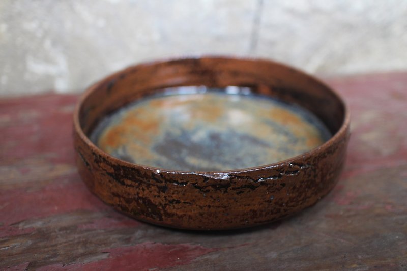 铁棕深盘/ 茶盘 - 盘子/餐盘/盘架 - 陶 咖啡色