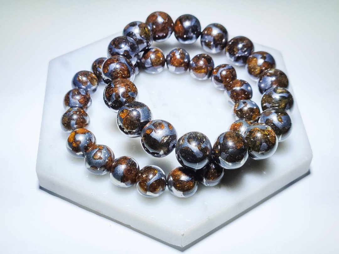 龙彩~最后一串!!橄榄陨铁手珠12mm #天铁 - 手链/手环 - 宝石 咖啡色