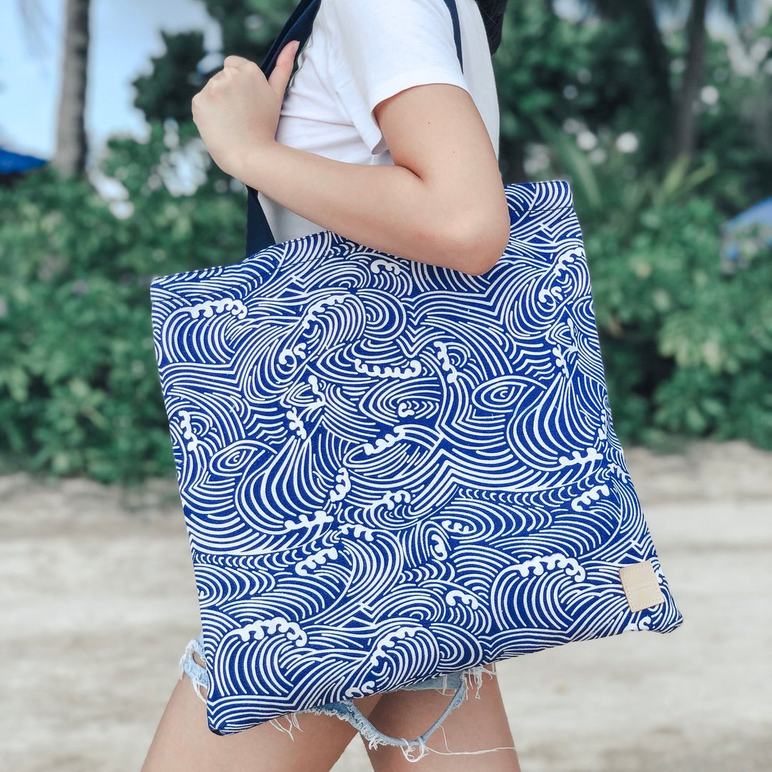 Tote Bag - Seigaiha - 其他 - 其他材质 蓝色