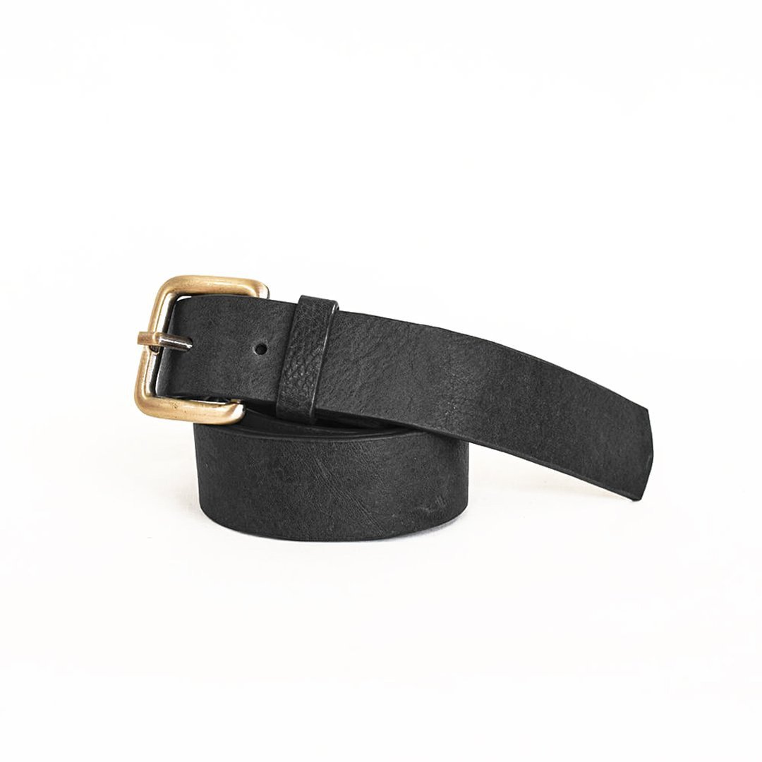 Thick Belt High Quality Soft Nume Leather Slim Business Fashion Casual Leather Belt Cowhide Genuine Leather [Black] - 其他 - 真皮 黑色