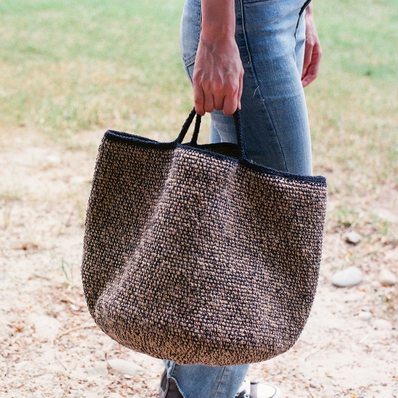 给ShuFen  夏天版花生芝麻麻吉大大提包/手提肩背两用包 - 手提包/手提袋 - 棉．麻 透明