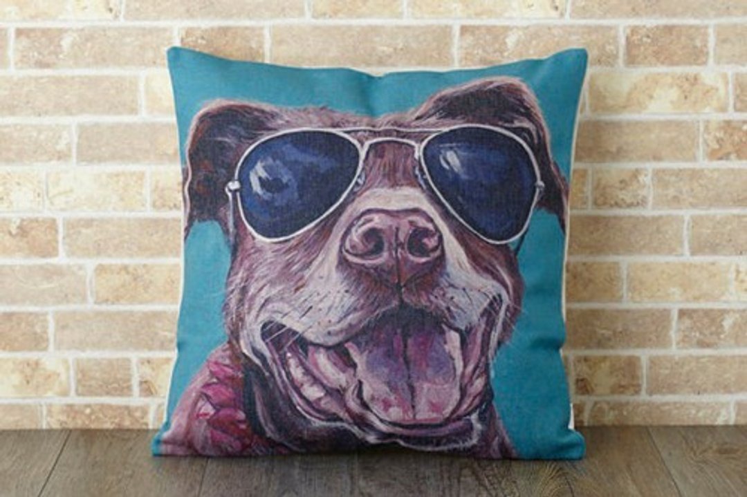 Pet Cushion Cover 45 × 45cm Dog With Sunglasses jubileecushiondg001 - 摆饰 - 棉 
