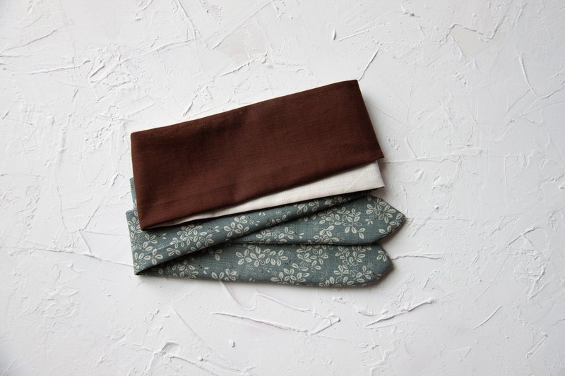 双面绑带发带/日式海浪 - 发饰 - 棉．麻 