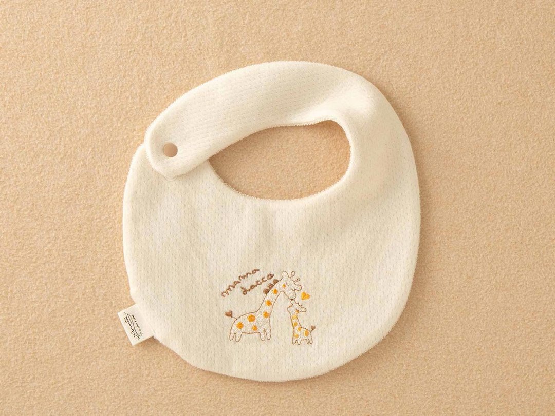 Bib / Mama's Cuddle Kirin cam094 Organic Cotton 100% Bi Bi Bi Cotton 20 30 - 围嘴/口水巾 - 棉 白色