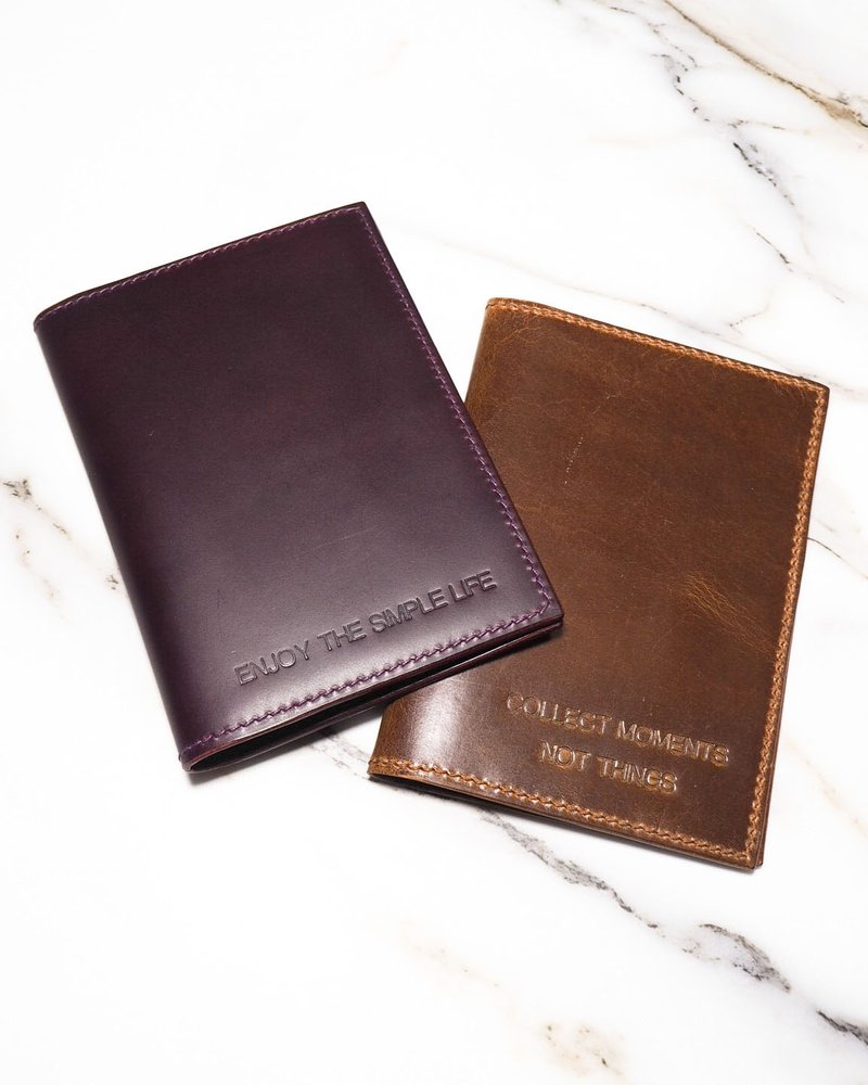 意大利植鞣牛皮革 passport 套 - 护照夹/护照套 - 真皮 紫色