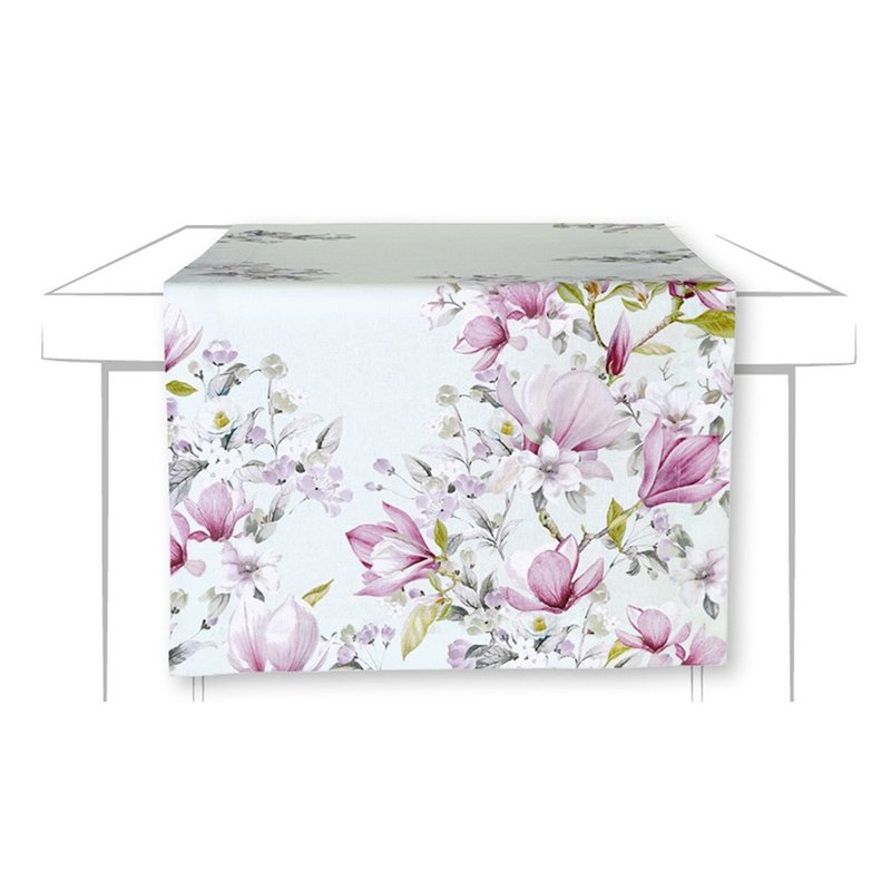 德国 IHR-布桌旗-浪漫玉兰浅蓝桌旗 - 餐垫/桌巾 - 棉．麻 多色