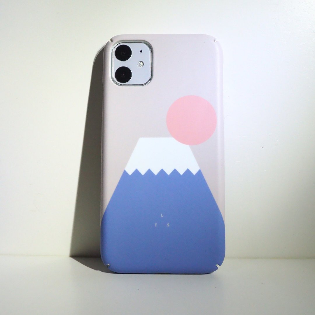 iPhone18 定制粉红色日本富士山 Mount Fuji 全包软硬手机壳 - 手机壳/手机套 - 塑料 蓝色