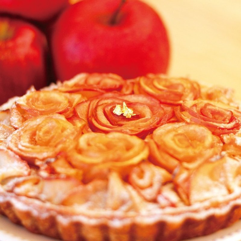 8寸 花爱苹果派 新鲜苹果手工制作苹果花酥脆塔皮与肉桂苹果内馅 - 咸派/甜派 - 新鲜食材 红色