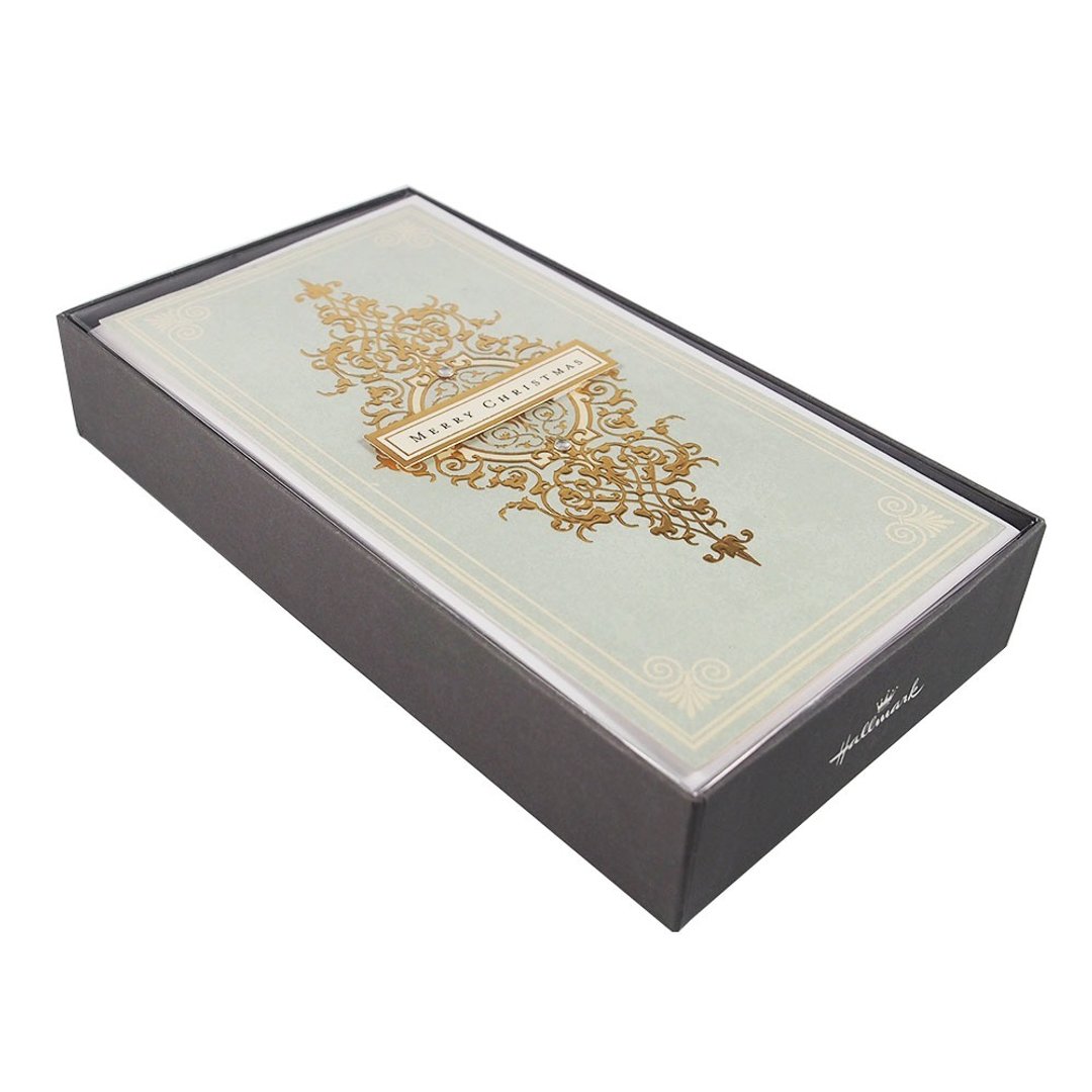 经典圣诞  耶诞盒卡12入【Hallmark-卡片 圣诞节系列】 - 卡片/明信片 - 纸 金色