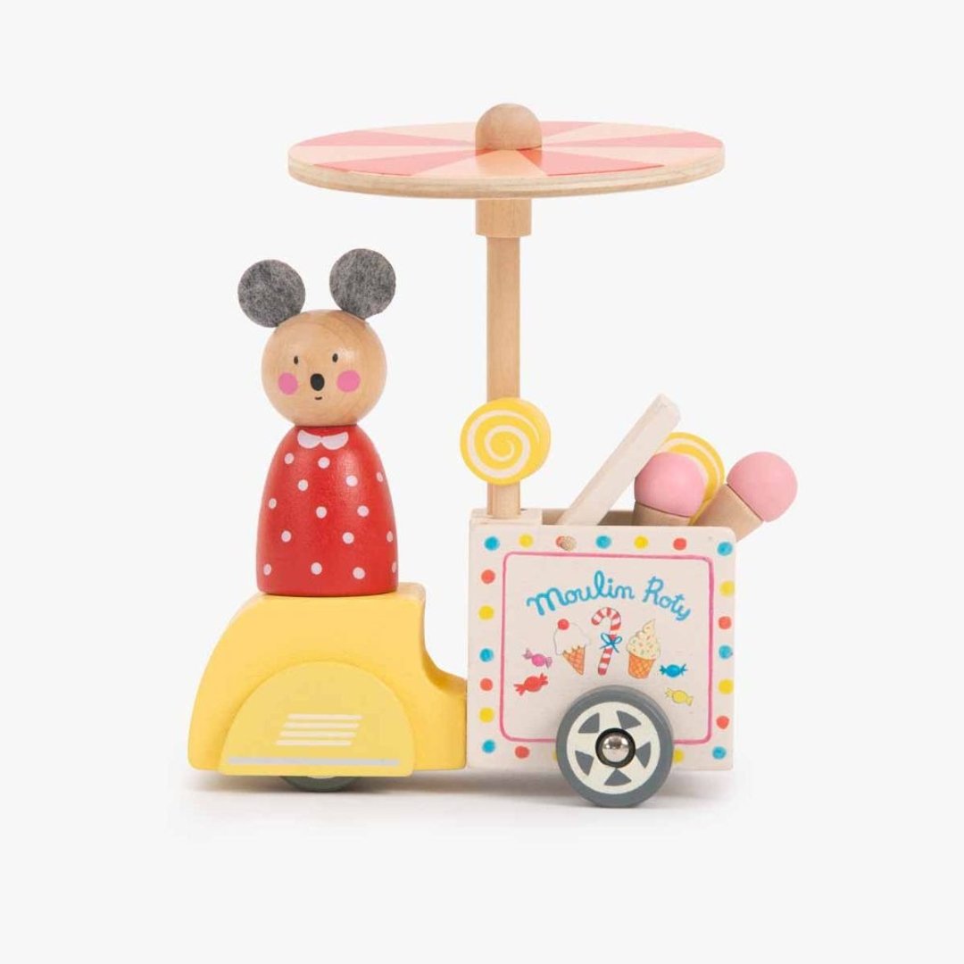法国 Moulin Roty 欢乐家庭木质冰淇淋车 - 玩具/玩偶 - 木头 多色