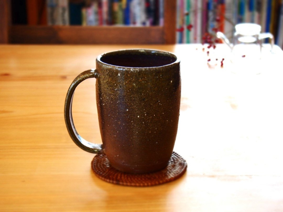 Bizen beer mug b5-022 - 花瓶/陶器 - 陶 咖啡色