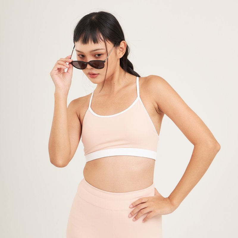 自然系列运动胸罩，粉红 - 女装运动内衣 - 尼龙 粉红色