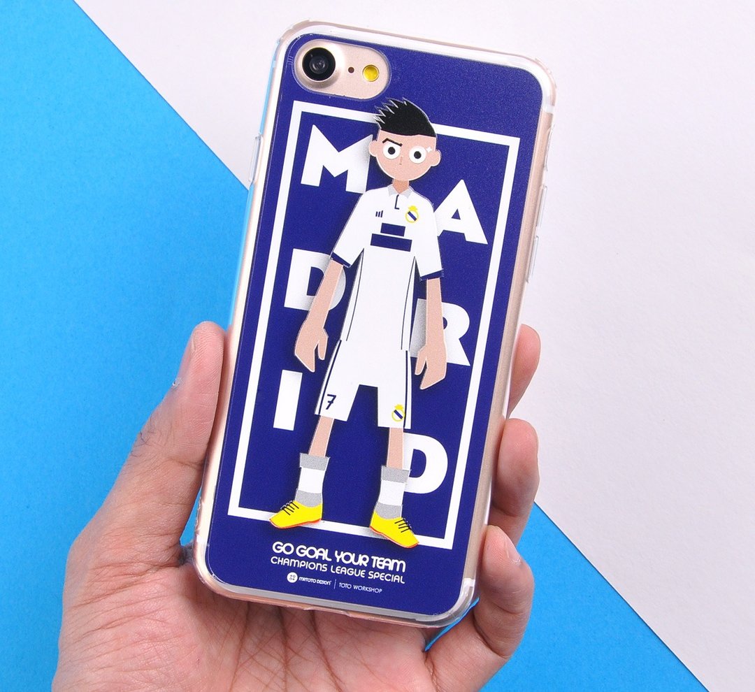 热血足球欧洲联赛版本系列原创手机保护壳 iPhone 7 / iPhone 7 Plus - 基斯坦奴·朗拿度 皇马 CR7 - 手机壳/手机套 - 塑料 蓝色